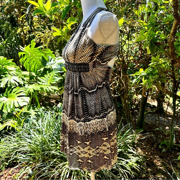 Sky Python Print Short Flowing Dress - Picture 3 of 6